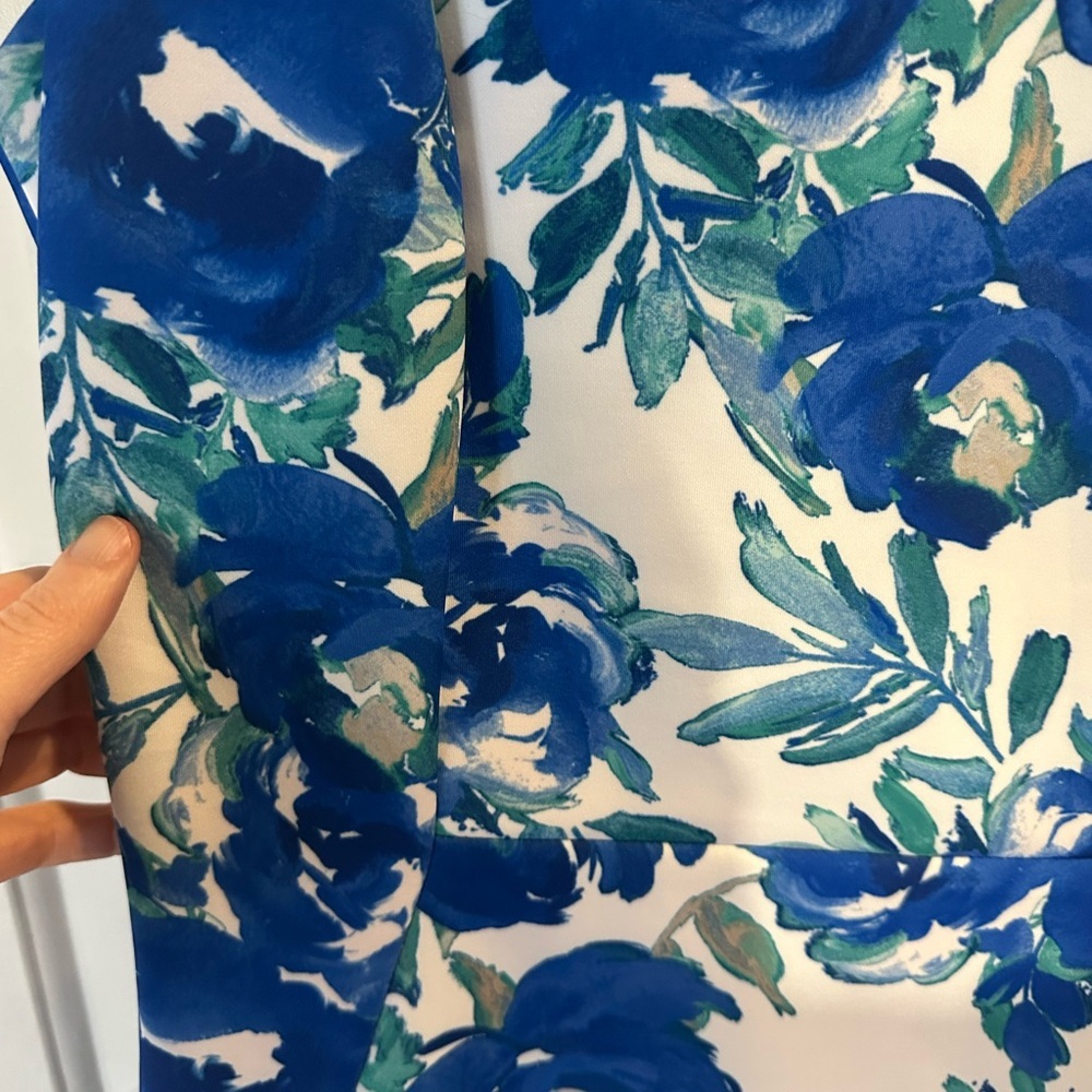 Calvin Klein Blue and Green Floral Midi Dress - Picture 4 of 6